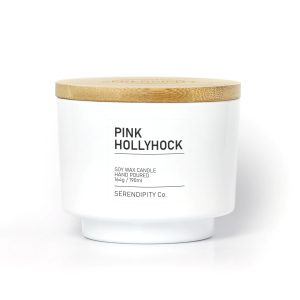 Pink Hollyhock - White